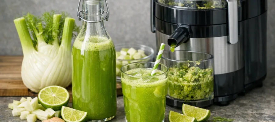 Fenchel-Limette-Detoxsaft aus dem Entsafter