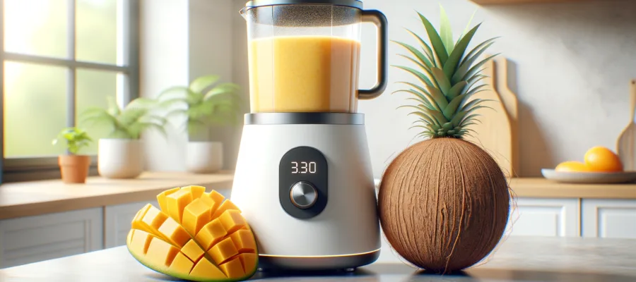 Mango-Kokos-Fruehstuecks-Smoothie fuer den Entsafter