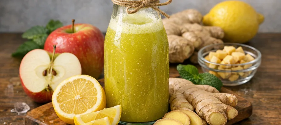 Apfel-Zitrone-Ingwer-Detoxsaft
