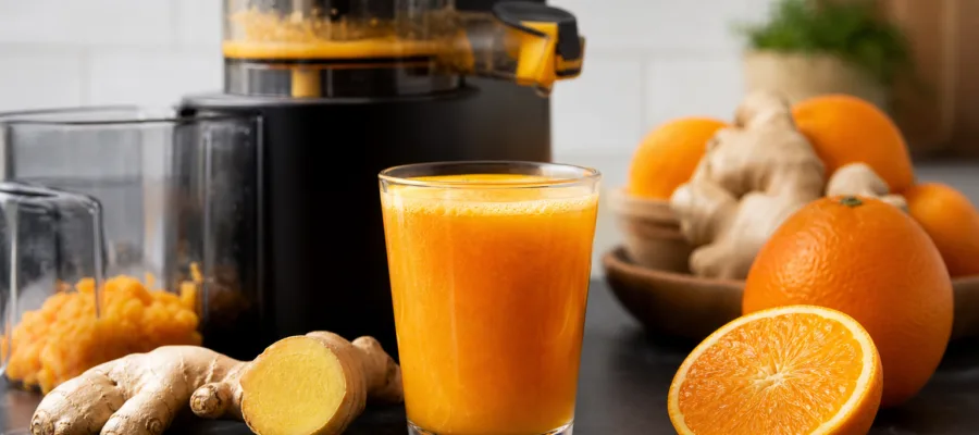 Orangen-Ingwer-Immunshot aus dem Entsafter